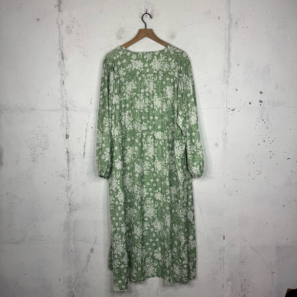 Summersalt Cinched Waist Caftan Dress Vintage Floral Ivy Print Silky New NWT XL - Picture 13 of 15